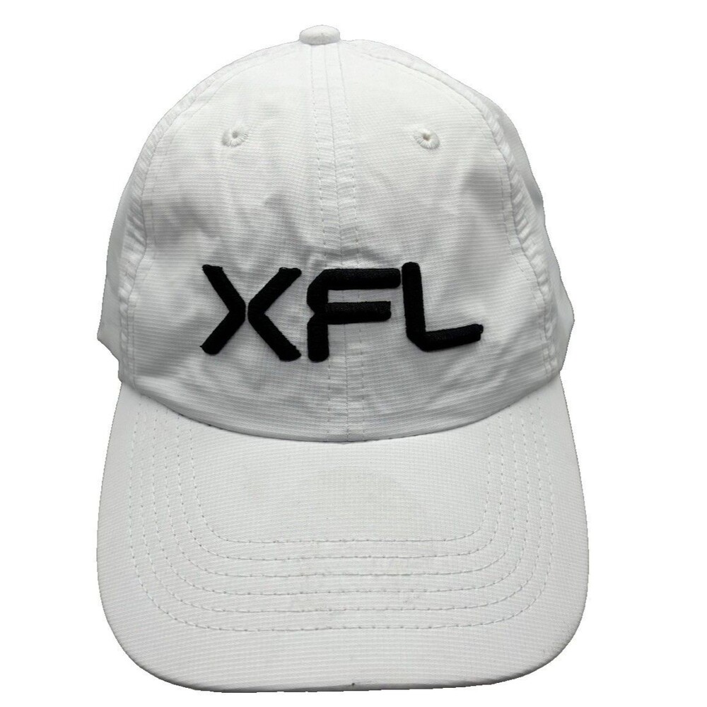 XFL Football Hat Imperial White Ripstop Performance Strapback Cap